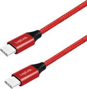 CU0156 USB 2.0 CABLE USB-C TO USB-C 1M RED LOGILINK