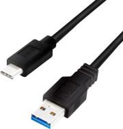 CU0166 USB 3.2 GEN1X1 CABLE USB-A MALE TO USB-C MALE 0.15M BLACK LOGILINK