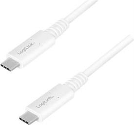 CU0180 USB 4 GEN 3 TYPE-C CABLE, C/M TO USB-C/M, PD, AV, WHITE, 0.8 M LOGILINK