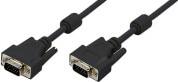CV0001 VGA CABLE 2X 15-PIN MALE DOUBLE SHIELDED WITH 2X FERRIT CORE 1.80M BLACK LOGILINK