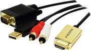 CV0052A HDMI TO VGA WITH AUDIO CABLE 2M BLACK LOGILINK
