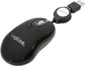 ID0016 OPTICAL NOTEBOOK MOUSE USB WITH RETRACTABLE CABLE 800DPI BLACK LOGILINK