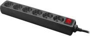 LPS202B 6-SOCKET OUTLET STRIP WITH SWITCH/CHILD PROTECTION 1.5M BLACK LOGILINK
