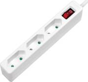 LPS230 SOCKET OUTLET 3-WAY WITH SWITCH SLIM 1.5M WHITE LOGILINK