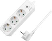 LPS244 SOCKET OUTLET 3-WAY WITH SWITCH 1.5M WHITE LOGILINK