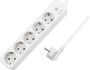 LPS246 SOCKET OUTLET 5-WAY WITH SWITCH 1.5M WHITE LOGILINK
