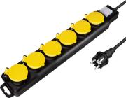 LPS256 SOCKET OUTLET 6-WAY + SWITCH, 6X CEE 7/3, OUTDOOR, 1.5 M, BLACK/YELLOW LOGILINK
