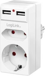 PA0276 SOCKET ADAPTER 1X CEE 7/3 + 2X USB-A LOGILINK