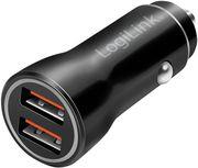 PA0285 USB CAR CHARGER 2X USB-A 10.5W BLACK LOGILINK