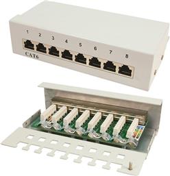 PATCH PANEL SHIELDED ΓΙΑ RACK 1U NETWORK SWITCH UNMANAGED L2 ΜΕ 8 ΘΥΡΕΣ CAT6 LOGILINK