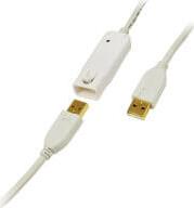 UA0092 USB 2.0 ACTIVE REPEATER CABLE WITH SLIDE LOCK 12M WHITE LOGILINK