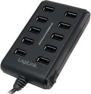 UA0125 USB 2.0 10-PORT HUB WITH ON/OFF SWITCH BLACK LOGILINK