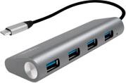 UA0309 USB-C 3.1 4-PORT HUB WITH ALUMINUM GREY CASING LOGILINK