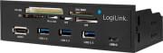 UA0341 5.25'' MULTIFUNCTION FRONT PANEL WITH 6-WAY CARD READER LOGILINK