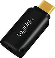UA0356 USB 3.2 AUDIO ADAPTER USB C/M TO 3.5 MM/F BLACK LOGILINK