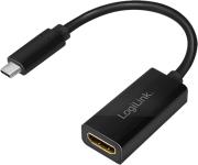 UA0380 USB 3.2 GEN 2 ADAPTER, USB-C/M TO HDMI-A/F, 4K/60 HZ, BLACK, 0.15 M LOGILINK