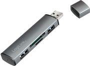 UA0394 USB 3.2 2-PORT HUB WITH CARD READERS WITH ALUMINIUM CASE LOGILINK από το e-SHOP