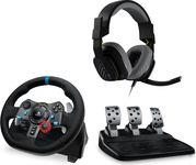 G29 DRIVING FORCE RACING WHEEL FOR PS3/PS4/PS5/PC +PEDALS +ASTRO A10 GAMING HEADSET BUNDLE LOGITECH