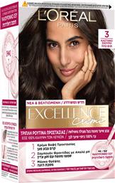 L'OREAL PARIS EXCELLENCE CREME ΜΟΝΙΜΗ ΚΡΕΜΑ ΒΑΦΗ ΜΕ ΤΡΙΠΛΗ ΠΡΟΣΤΑΣΙΑ & ΚΑΛΥΨΗ ΤΩΝ ΛΕΥΚΩΝ 1 ΤΕΜΑΧΙΟ - 3 ΚΑΣΤΑΝΟ ΣΚΟΥΡΟ LOREAL PARIS