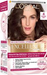 L'OREAL PARIS EXCELLENCE CREME ΜΟΝΙΜΗ ΚΡΕΜΑ ΒΑΦΗ ΜΕ ΤΡΙΠΛΗ ΠΡΟΣΤΑΣΙΑ & ΚΑΛΥΨΗ ΤΩΝ ΛΕΥΚΩΝ 1 ΤΕΜΑΧΙΟ - 4 ΚΑΣΤΑΝΟ LOREAL PARIS