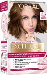 L'OREAL PARIS EXCELLENCE CREME ΜΟΝΙΜΗ ΚΡΕΜΑ ΒΑΦΗ ΜΕ ΤΡΙΠΛΗ ΠΡΟΣΤΑΣΙΑ & ΚΑΛΥΨΗ ΤΩΝ ΛΕΥΚΩΝ 1 ΤΕΜΑΧΙΟ - 5.3 ΚΑΣΤΑΝΟ ΑΝΟΙΧΤΟ ΧΡΥΣΑΦΙ LOREAL PARIS