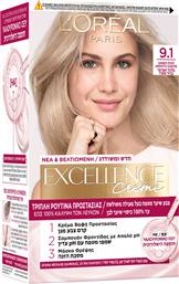 L'OREAL PARIS EXCELLENCE CREME ΜΟΝΙΜΗ ΚΡΕΜΑ ΒΑΦΗ ΜΕ ΤΡΙΠΛΗ ΠΡΟΣΤΑΣΙΑ & ΚΑΛΥΨΗ ΤΩΝ ΛΕΥΚΩΝ1 ΤΕΜΑΧΙΟ - 9.1 ΞΑΝΘΟ ΠΟΛΥ ΑΝΟΙΧΤΟ ΣΑΝΤΡΕ LOREAL PARIS