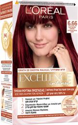 L'OREAL PARIS EXCELLENCE INTENSE ΜΟΝΙΜΗ ΚΡΕΜΑ ΒΑΦΗ ΜΕ ΤΡΙΠΛΗ ΠΡΟΣΤΑΣΙΑ & ΚΑΛΥΨΗ ΤΩΝ ΛΕΥΚΩΝ 1 ΤΕΜΑΧΙΟ - 6.66 ΠΟΛΥ ΕΝΤΟΝΟ ΚΟΚΚΙΝΟ LOREAL PARIS