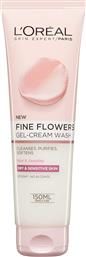 L'OREAL PARIS FINE FLOWERS GEL-CREAM WASH GEL-ΚΡΕΜΑ ΓΙΑ ΚΑΘΑΡΙΣΜΟ & ΝΤΕΜΑΚΙΓΙΑΖ ΠΡΟΣΩΠΟΥ, ΚΑΤΑΛΛΗΛΟ ΓΙΑ ΞΗΡΗ - ΕΥΑΙΣΘΗΤΗ ΕΠΙΔΕΡΜΙΔΑ 150ML LOREAL