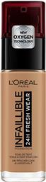L'OREAL PARIS INFAILLIBLE 24H FOUNDATION 30ML ΒΑΣΗ ΠΟΥ ΕΞΑΣΦΑΛΙΖΕΙ ΔΙΑΡΚΕΙΑ & ΑΝΘΕΚΤΙΚΟΤΗΤΑ - CARAMEL TOFFEE LOREAL