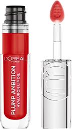 L'OREAL PARIS PLUMP AMBITION HYALURON LIP OIL ΕΝΥΔΑΤΙΚΟ ΛΑΔΙ ΟΓΚΟΥ ΧΕΙΛΙΩΝ ΜΕ ΥΑΛΟΥΡΟΝΙΚΟ ΟΞΥ 24ΩΡΗΣ ΔΙΑΡΚΕΙΑΣ 5ML - 380 ROUGE IN LOVE LOREAL