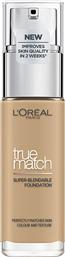 L'OREAL PARIS TRUE MATCH FOUNDATION 30ML ΥΓΡΟ MAKE UP ΠΟΥ ΚΑΛΥΠΤΕΙ ΤΙΣ ΑΤΕΛΕΙΕΣ, ΠΕΡΙΠΟΙΕΙΤΑΙ & ΦΡΟΝΤΙΖΕΙ ΤΗΝ ΕΠΙΔΕΡΜΙΔΑ - 3D GOLDEN BEIGE LOREAL