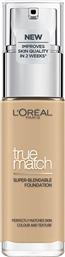 L'OREAL PARIS TRUE MATCH FOUNDATION 30ML ΥΓΡΟ MAKE UP ΠΟΥ ΚΑΛΥΠΤΕΙ ΤΙΣ ΑΤΕΛΕΙΕΣ, ΠΕΡΙΠΟΙΕΙΤΑΙ & ΦΡΟΝΤΙΖΕΙ ΤΗΝ ΕΠΙΔΕΡΜΙΔΑ - 3N CREAMY BEIGE LOREAL