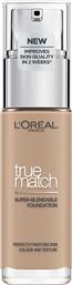 L'OREAL PARIS TRUE MATCH FOUNDATION 30ML ΥΓΡΟ MAKE UP ΠΟΥ ΚΑΛΥΠΤΕΙ ΤΙΣ ΑΤΕΛΕΙΕΣ, ΠΕΡΙΠΟΙΕΙΤΑΙ & ΦΡΟΝΤΙΖΕΙ ΤΗΝ ΕΠΙΔΕΡΜΙΔΑ - 4N BEIGE LOREAL