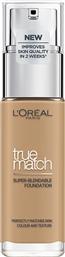 L'OREAL PARIS TRUE MATCH FOUNDATION 30ML ΥΓΡΟ MAKE UP ΠΟΥ ΚΑΛΥΠΤΕΙ ΤΙΣ ΑΤΕΛΕΙΕΣ, ΠΕΡΙΠΟΙΕΙΤΑΙ & ΦΡΟΝΤΙΖΕΙ ΤΗΝ ΕΠΙΔΕΡΜΙΔΑ - 6N HONEY LOREAL