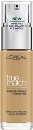 L'OREAL PARIS TRUE MATCH FOUNDATION 30ML ΥΓΡΟ MAKE UP ΠΟΥ ΚΑΛΥΠΤΕΙ ΤΙΣ ΑΤΕΛΕΙΕΣ, ΠΕΡΙΠΟΙΕΙΤΑΙ & ΦΡΟΝΤΙΖΕΙ ΤΗΝ ΕΠΙΔΕΡΜΙΔΑ - GOLDEN HONEY LOREAL