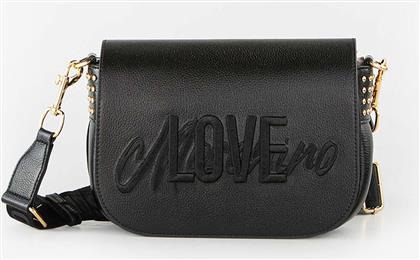 ΓΥΝΑΙΚΕΙΑ ΤΣΑΝΤΑ CROSSBODY ΜΕ ΑΝΑΓΛΥΦΟ ΛΟΓΟΤΥΠΟ - JC4330PP0NK11 ΜΑΥΡΟ LOVE MOSCHINO
