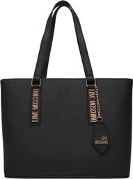 ΓΥΝΑΙΚΕΙΑ ΤΣΑΝΤΑ ΩΜΟΥ SHOPPER ΜΕ ΜΕΤΑΛΛΙΚΟ ΛΟΓΟΤΥΠΟ - JC4292PP1NL15 ΜΑΥΡΟ LOVE MOSCHINO