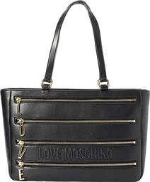 ΓΥΝΑΙΚΕΙΑ ΤΣΑΝΤΑ SHOPPER ΜΕ ΑΝΑΓΛΥΦΟ ΛΟΓΟΤΥΠΟ ΚΑΙ ΔΙΑΚΟΣΜΗΤΙΚΑ ΦΕΡΜΟΥΑΡ - JC4342PP0NKA0 ΜΑΥΡΟ LOVE MOSCHINO
