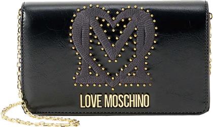 ΓΥΝΑΙΚΕΙO MINI BAG ΜΕ ΑΝΑΓΛΥΦΟ ΛΟΓΟΤΥΠΟ ΣΕ ΣΧΗΜΑ ΚΑΡΔΙΑΣ - JC4385PP0NKT0 ΜΑΥΡΟ LOVE MOSCHINO