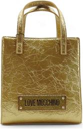 ΓΥΝΑΙΚΕΙΟ MINI BAG ΜΕ CRINKLE EFFECT ΚΑΙ LOGO PATCH - JC4173PP1LLU0 ΧΡΥΣΟ LOVE MOSCHINO