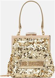 ΓΥΝΑΙΚΕΙΟ MINI BAG ΜΕ ΠΑΓΙΕΤΑ - JC4146PP0NKK1 ΧΡΥΣΟ LOVE MOSCHINO