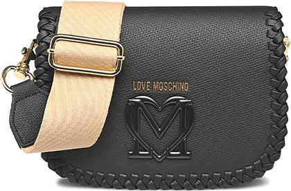 ΓΥΝΑΙΚΕΙΟ ΤΣΑΝΤΑ CROSSBODY ΜΕ ΠΛΕΚΤΗ ΛΕΠΤΟΜΕΡΕΙΑ ΚΑΙ ΜΕΤΑΛΛΙΚΟ ΛΟΓΟΤΥΠΟ - JC4125PP1MLJ0 ΜΑΥΡΟ LOVE MOSCHINO