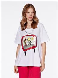 T-SHIRT W4H8301M 3876 ΛΕΥΚΟ RELAXED FIT LOVE MOSCHINO από το MODIVO
