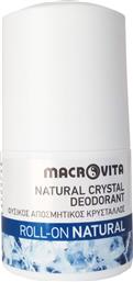 NATURAL CRYSTAL DEODORANT ROLL-ON NATURAL 50ML,ΦΥΣΙΚΟΣ ΑΠΟΣΜΗΤΙΚΟΣ ΚΡΥΣΤΑΛΛΟΣ ΜΕ ΦΥΣΙΚΟ ΑΡΩΜΑ NATURAL MACROVITA