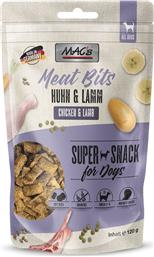 ΣΝΑΚ ΣΚΥΛΟΥ MEAT BITS GRAIN FREE ΜΕ ΚΟΤΟΠΟΥΛΟ - ΑΡΝΙ (120GR) MACS