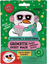 COOL YULE SNOW MAN SHEET MASK ΓΙΟΡΤΙΝΗ ΕΝΥΔΑΤΙΚΗ ΜΑΣΚΑ ΠΡΟΣΩΠΟΥ ΓΙΑ ΛΑΜΨΗ 25ML MAD BEAUTY