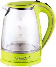 ΒΡΑΣΤΗΡΑΣ ΓΥΑΛΙΝΟΣ ΜΕ ΒΑΣΗ GLASS KETTLE CERAMIC 2000W 1.7L GREEN MAESTRO