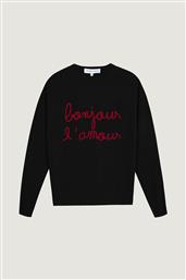 ΓΥΝΑΙΚΕΙΟ ΠΟΥΛΟΒΕΡ ΜΕ LETTERING ''ΒONJOUR L AMOUR'' - YWBUZELINBJRAMO ΜΑΥΡΟ MAISON LABICHE