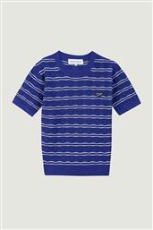 ΓΥΝΑΙΚΕΙΟ T-SHIRT ΜΕ ΡΙΓΕ ΣΧΕΔΙΟ RIBBED - XWGRAVILCOEUR ΛΕΥΚΟ - ΜΠΛΕ MAISON LABICHE