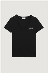 ΓΥΝΑΙΚΕΙΟ T-SHIRT ΜΟΝΟΧΡΩΜΟ LOOSE FIT ''GOOD VIBES CHATEAU'' - UWCHATEAUGOODV ΜΑΥΡΟ MAISON LABICHE